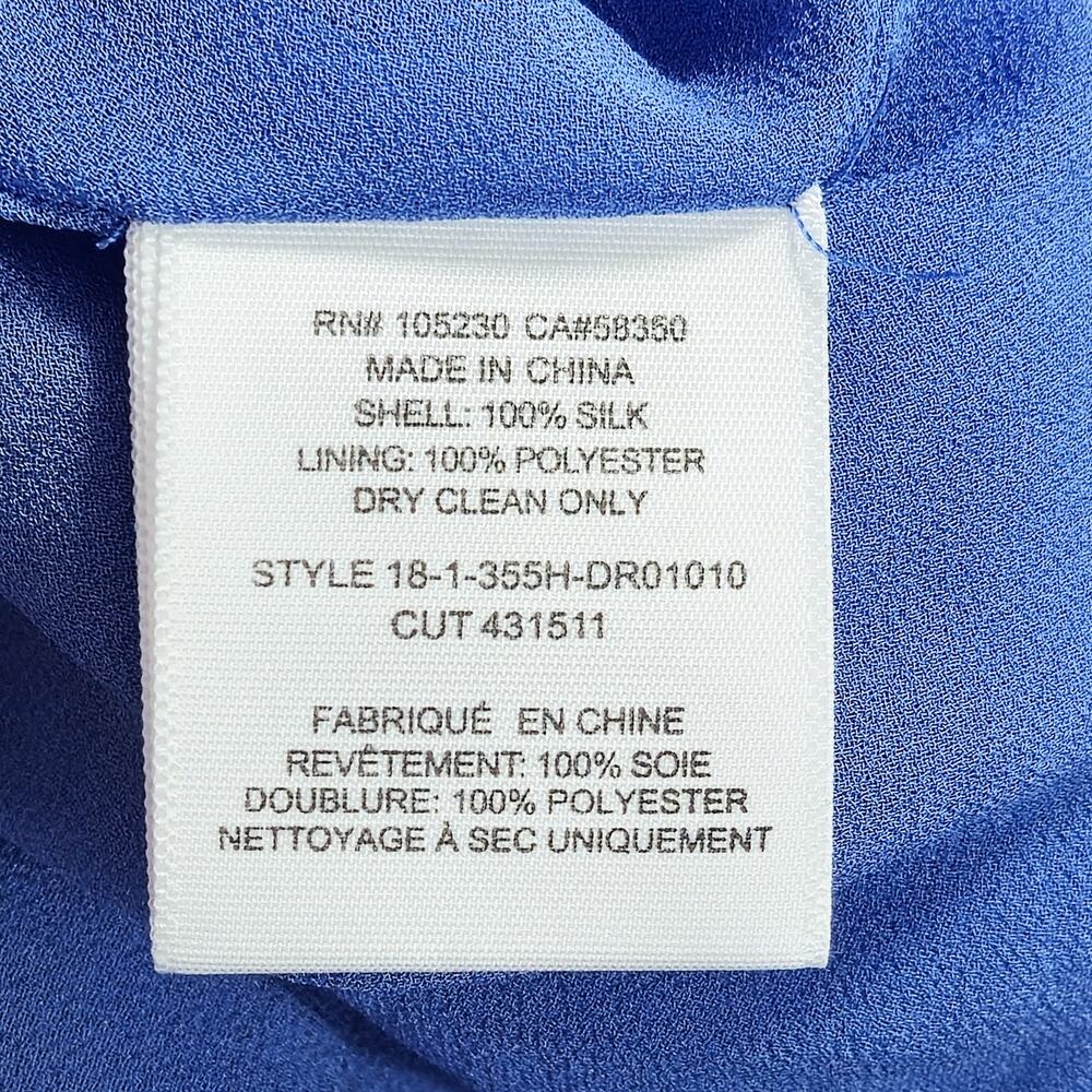 Joie Silk One Shoulder Dress Ruffle Blue Size M Romantic Evening Flow - Picture 8 of 9